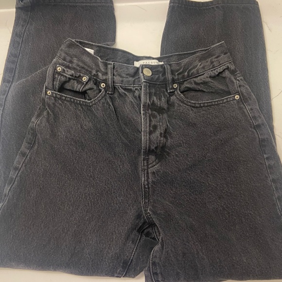 Pacsun Mom Jeans- Black Ripped- Size 24 - Picture 2 of 2